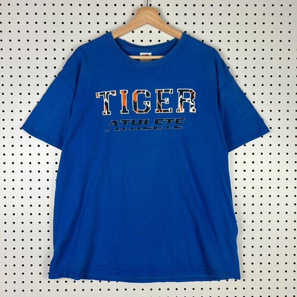 Memphis Tiger Athlete T Shirt Large Graphic Blue Promo Y2K UNITED WE STAND UofM - Picture 3 of 8